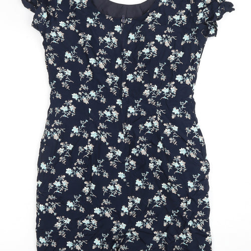 St Michael Women's Black Floral Dress, Size 12