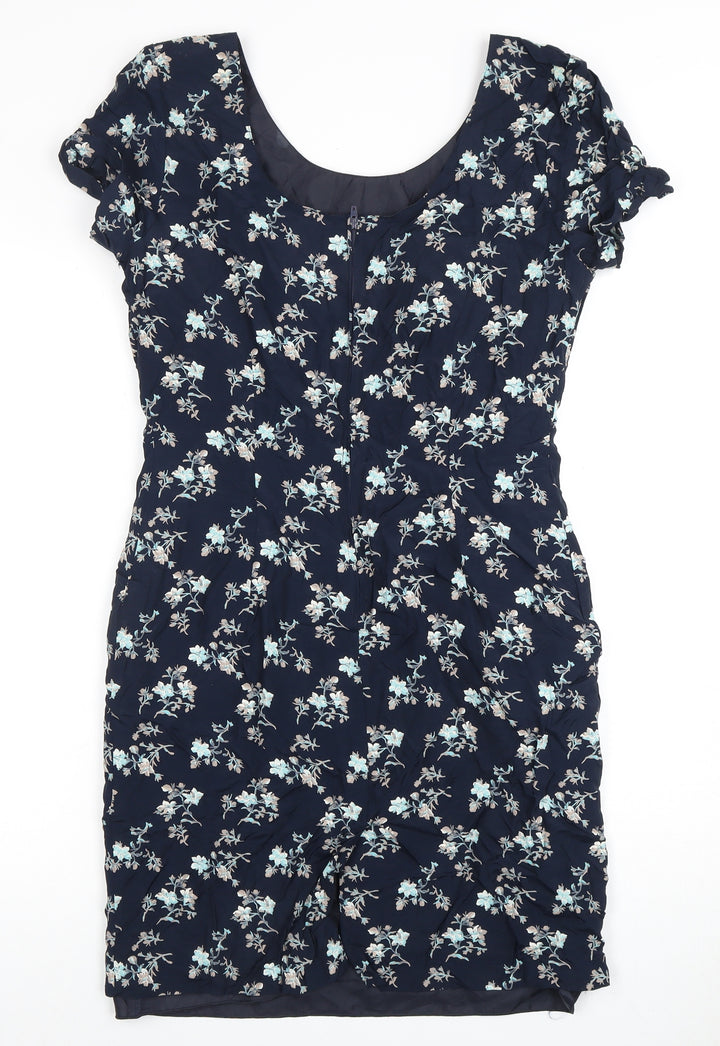 St Michael Women's Black Floral Dress, Size 12