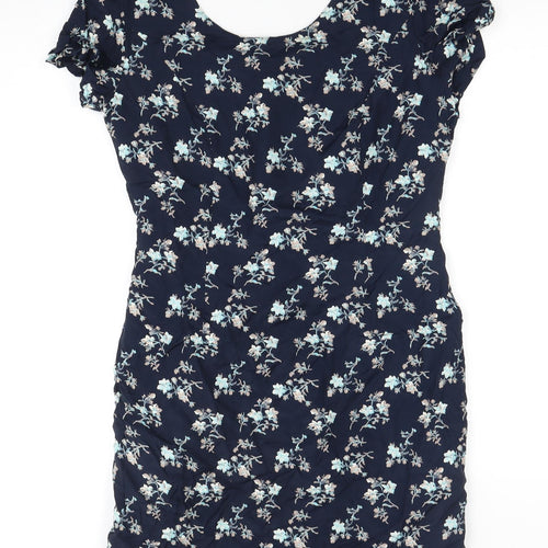 St Michael Women's Black Floral Dress, Size 12