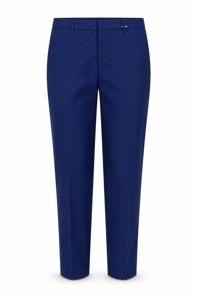 Front view of Zara unisex blue slim trousers, size 10