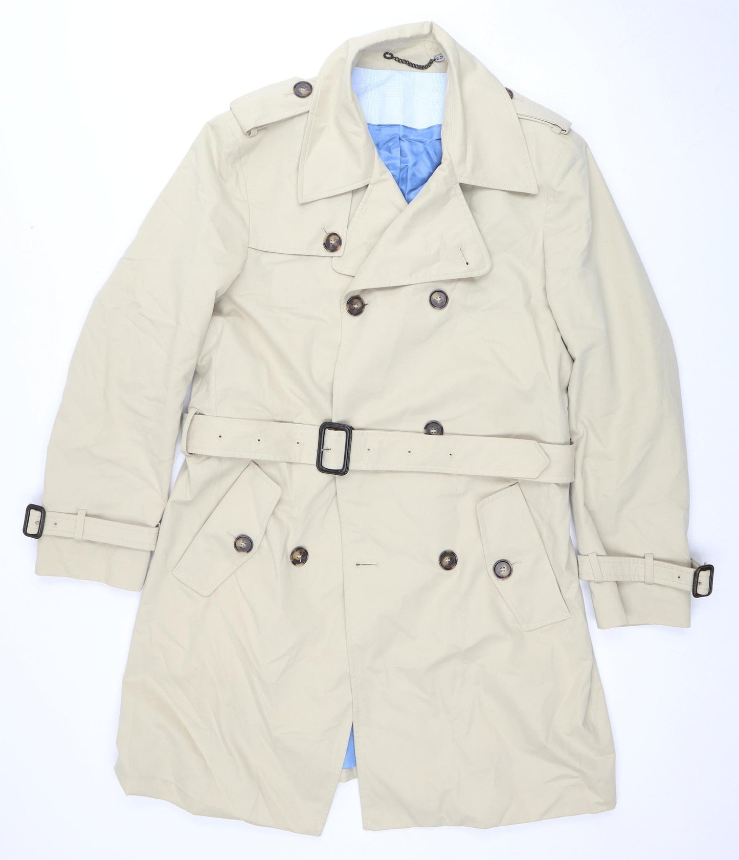 Charles Tyrwhitt Beige Men's Trench Coat Size 40