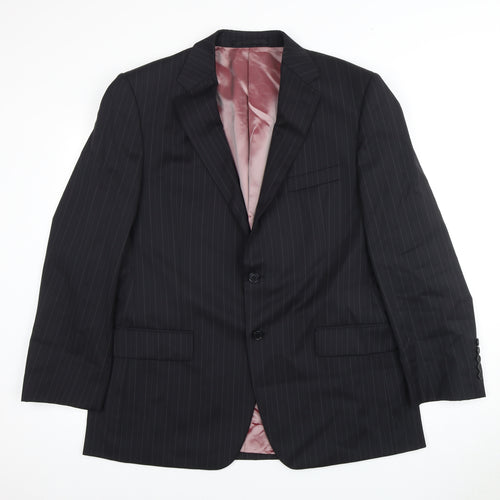 Marks and Spencer Men's Black Striped Suit Jacket 42R