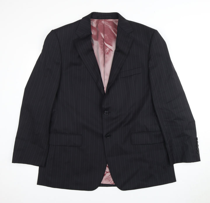 Marks and Spencer Men's Black Striped Suit Jacket 42R
