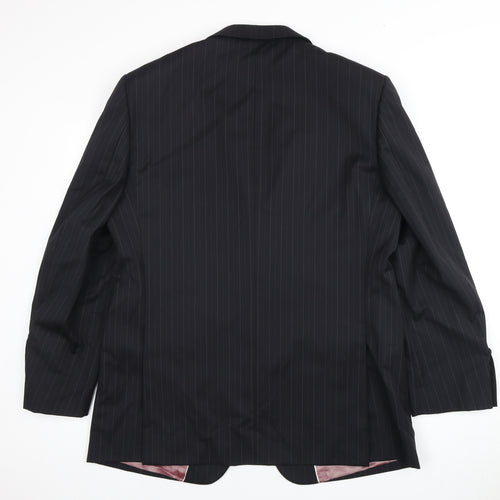 Marks and Spencer Men's Black Striped Suit Jacket 42R