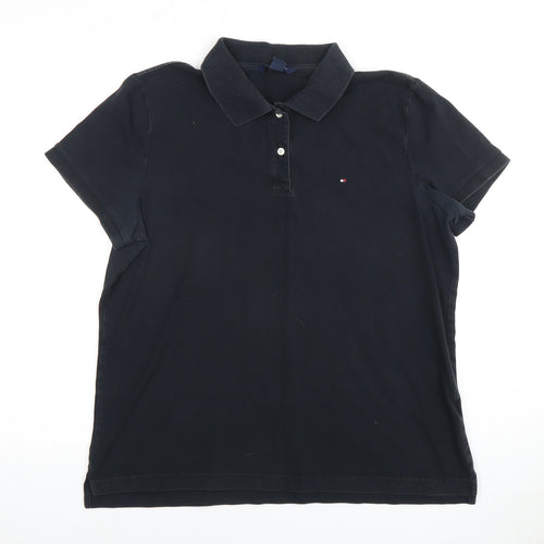 Tommy Hilfiger Women's Black Polo Shirt XL