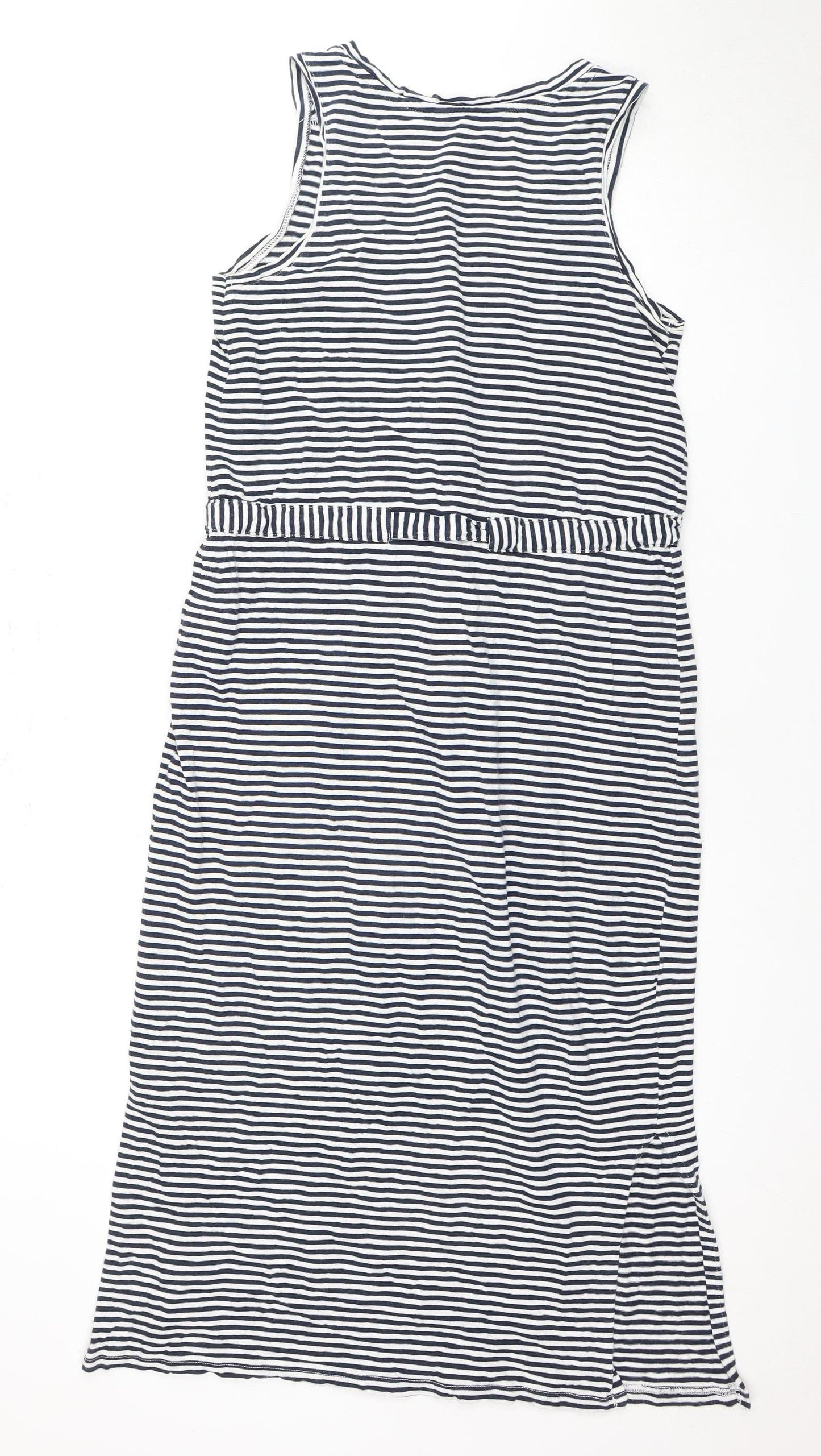 Next Women's Blue Striped Cotton Dress, Size 10