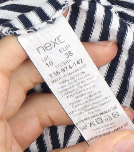 Next Women's Blue Striped Cotton Dress, Size 10