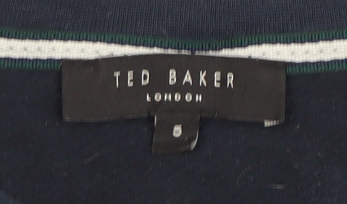 Ted Baker Men's Blue Floral Crew Neck T-Shirt Size 5