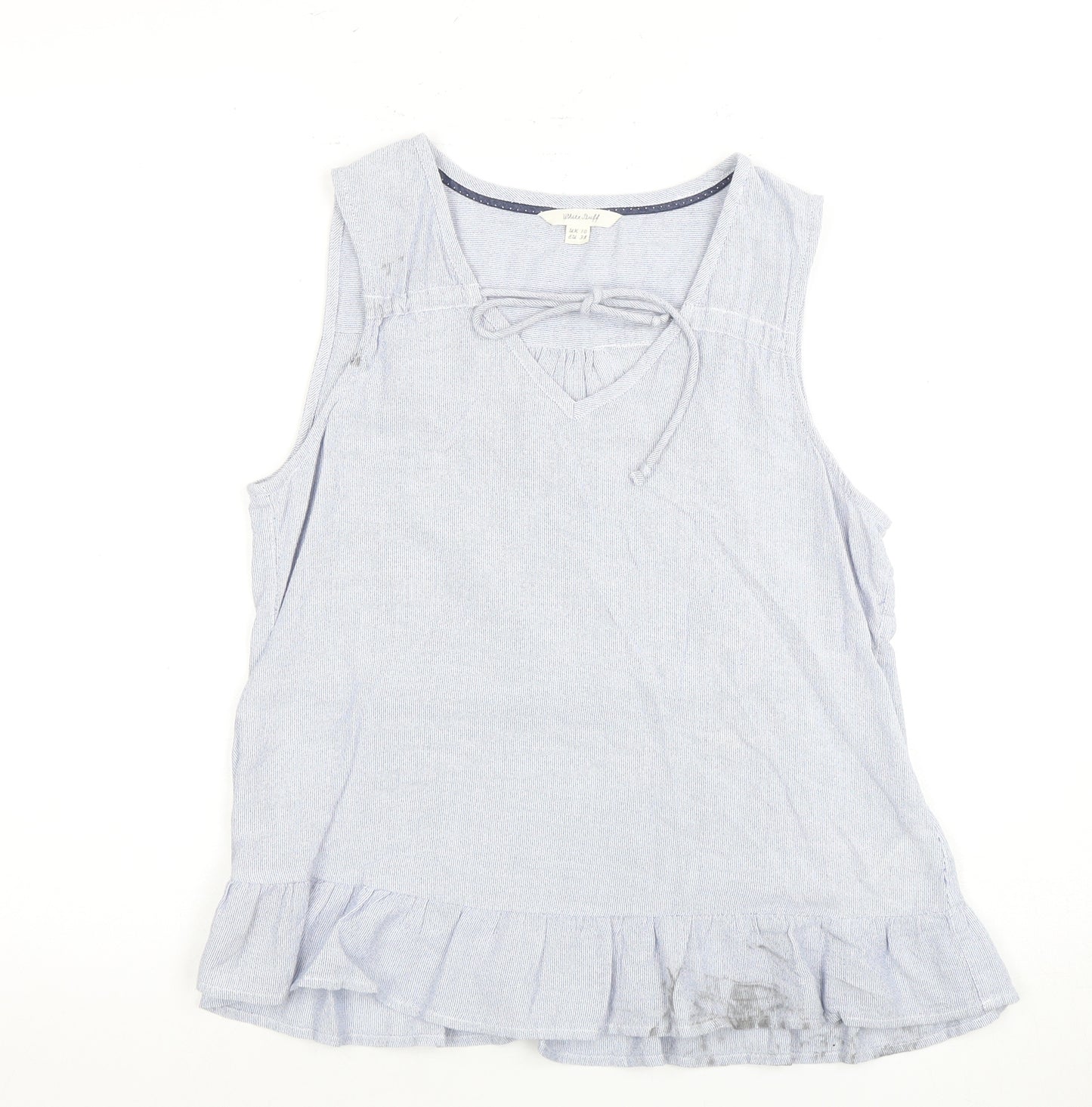 White Stuff Women's Blue Sleeveless Top, Size 10