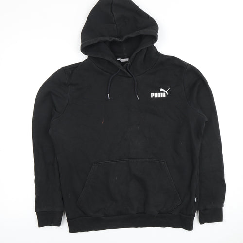Puma Unisex Black Pullover Hoodie, M, Casual Style