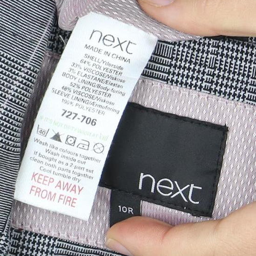 Next Women's Grey Plaid Blazer - Size 10
