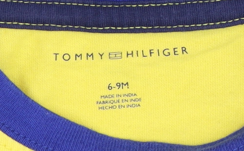 Tommy Hilfiger Baby T-Shirt, Yellow, 6-9 Months, Sports Style