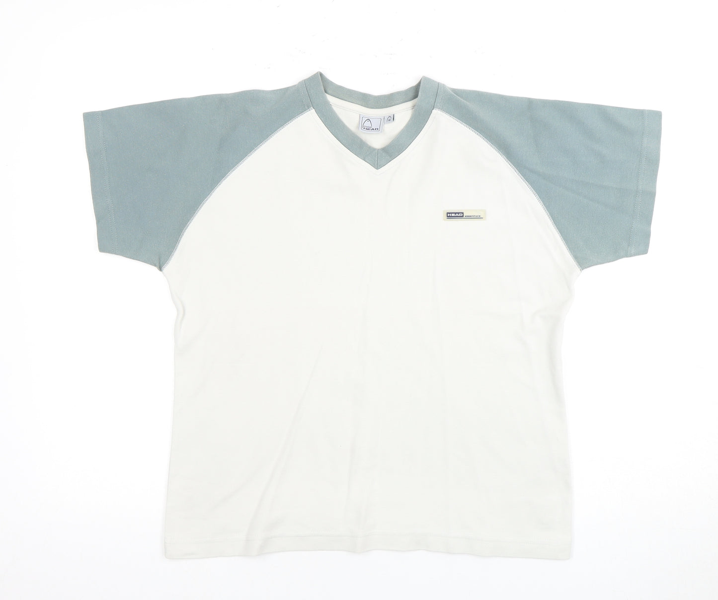 HEAD Unisex Adults White V-Neck T-Shirt Size 12