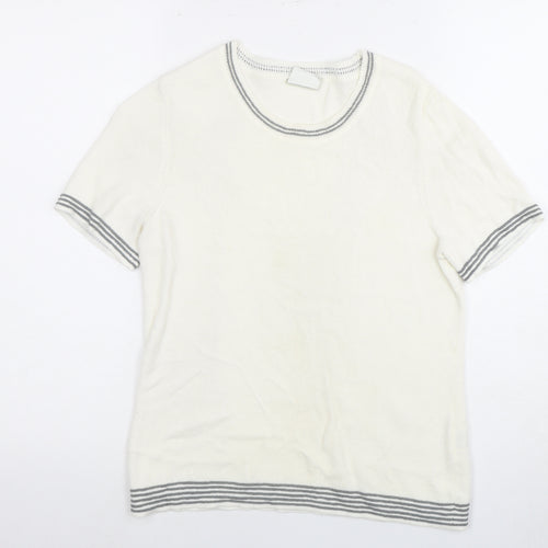 Eastex Women's Ivory Short Sleeve Knit T-Shirt, Size 10