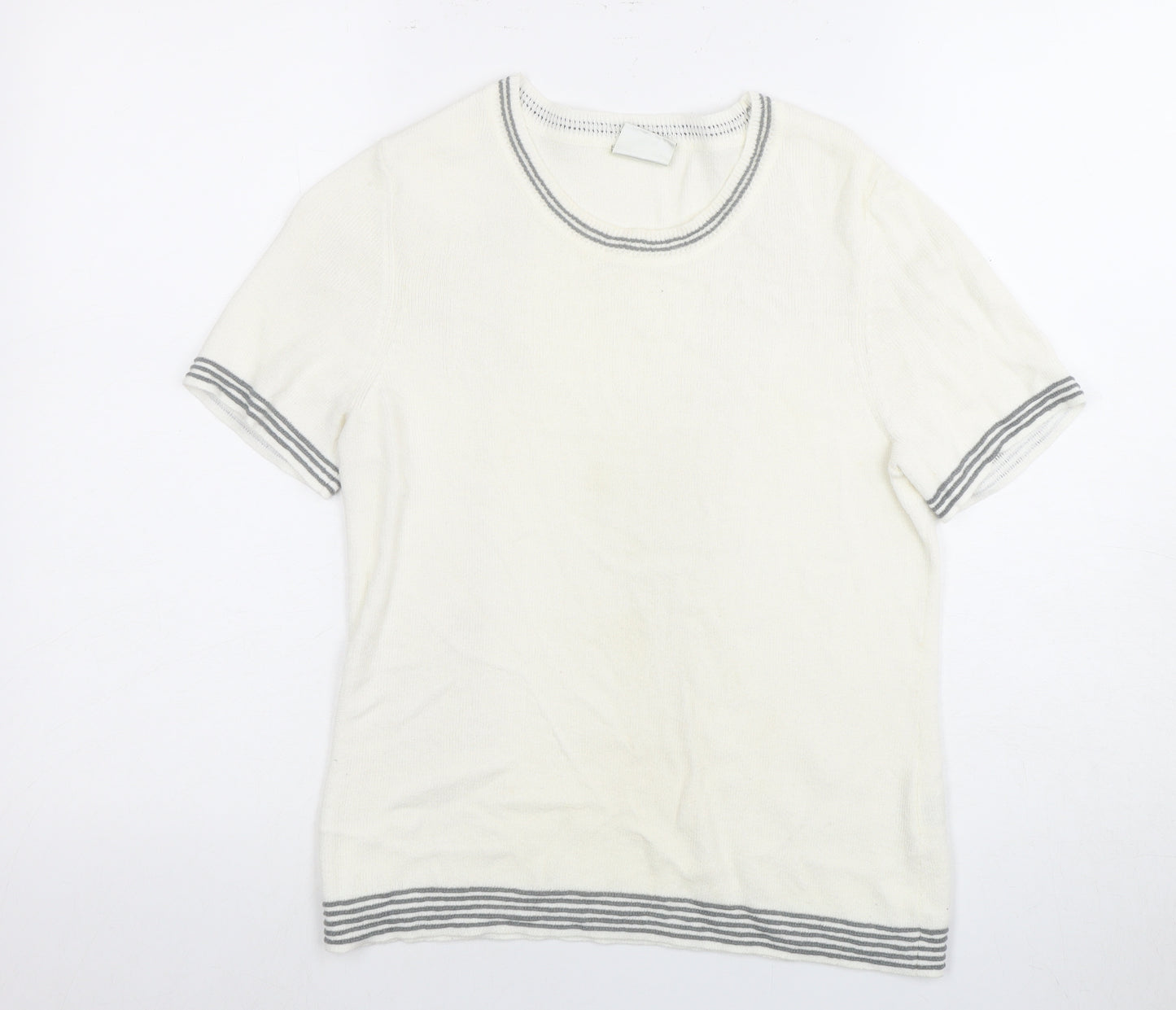 Eastex Women's Ivory Short Sleeve Knit T-Shirt, Size 10