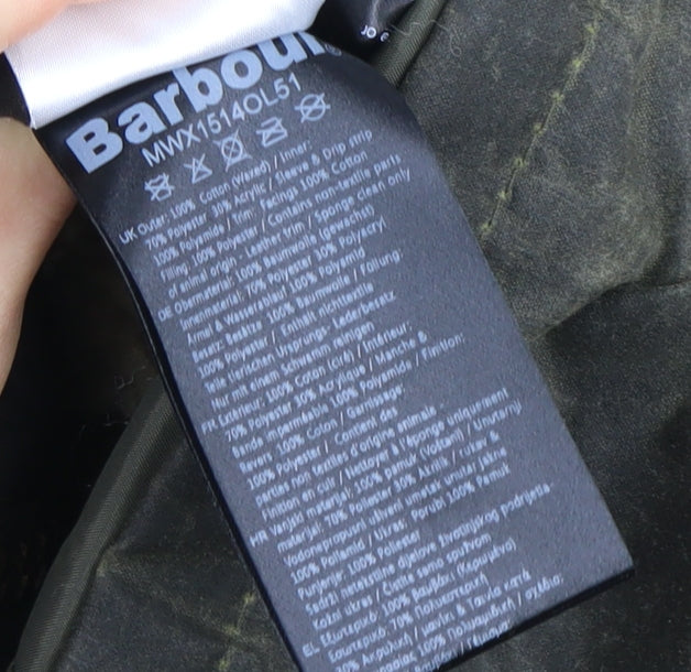 Barbour Men's Olive Green Waxed Parka XL