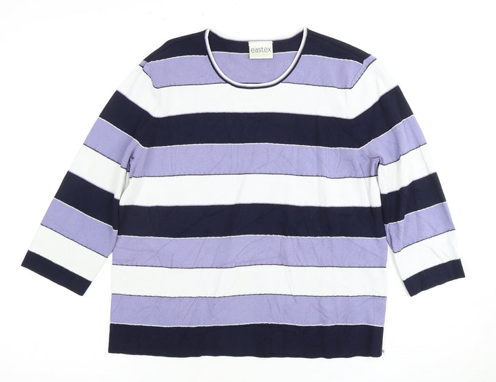 Eastex Women's Multicoloured Striped T-Shirt 12/14