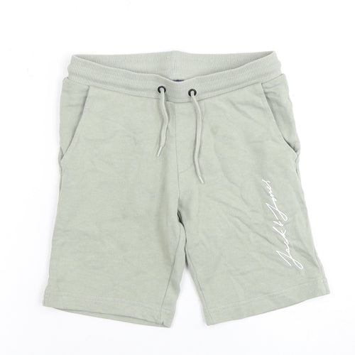 Jack & Jones Boys Green Sweat Shorts, Size L, Casual Fit