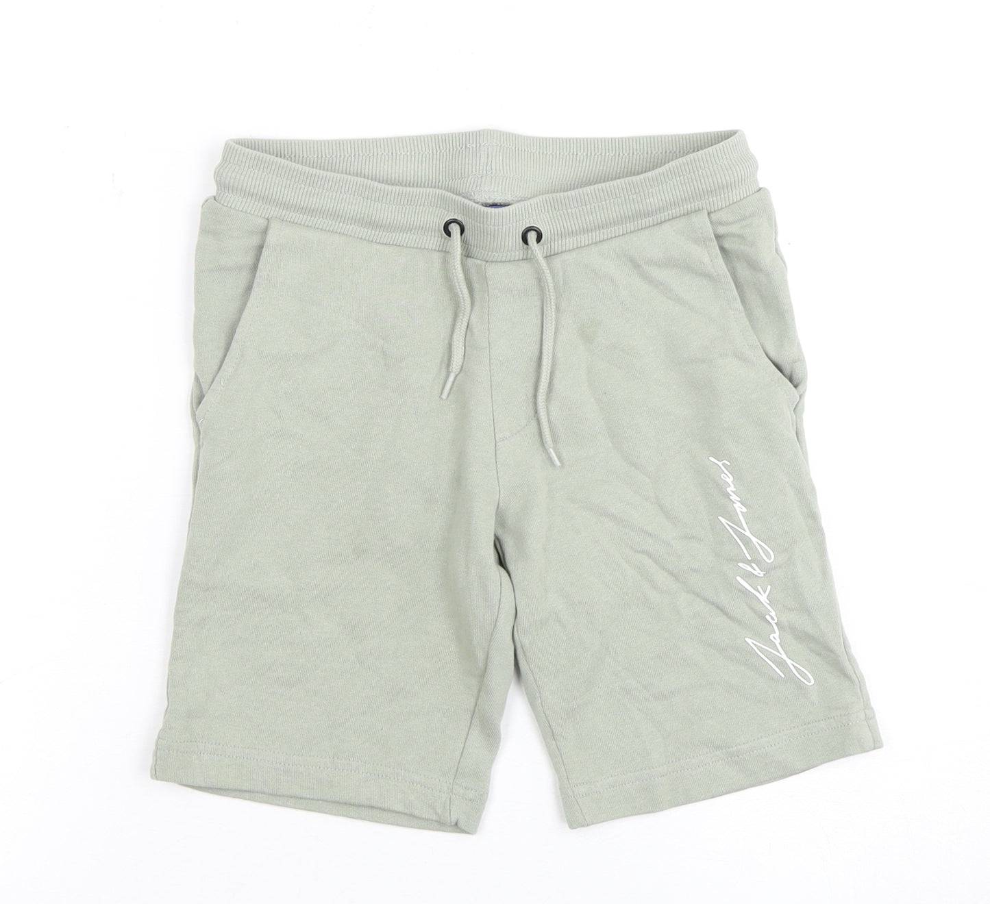 Jack & Jones Boys Green Sweat Shorts, Size L, Casual Fit