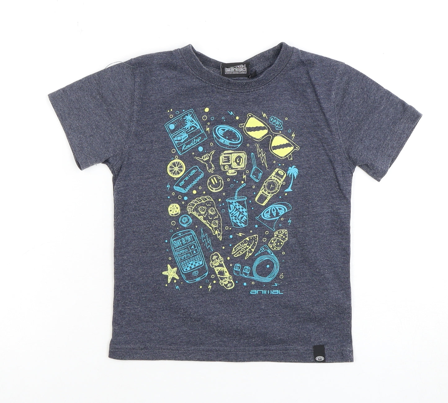 Animal Boys Blue Graphic T-Shirt 3-4 Years
