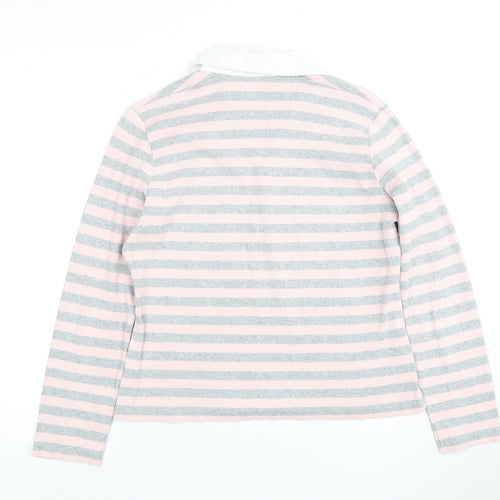 Viyella Women Multicoloured Striped Polo Shirt M