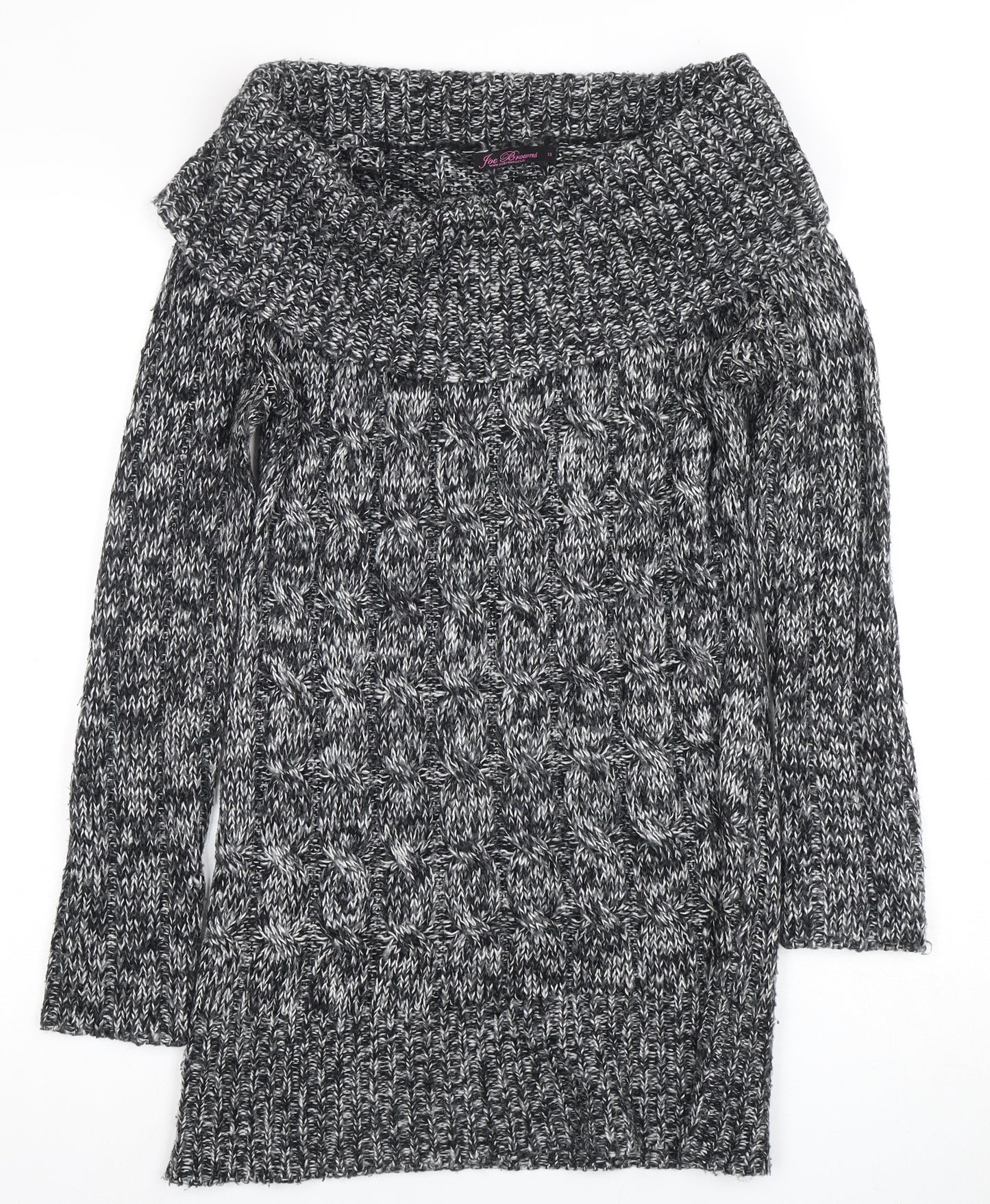 Joe Browns Women's Grey Cowl Neck Chunky Knit Jumper