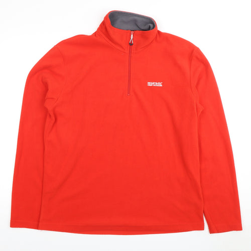 Regatta Men's Red Fleece 1/4 Zip Sweatshirt L