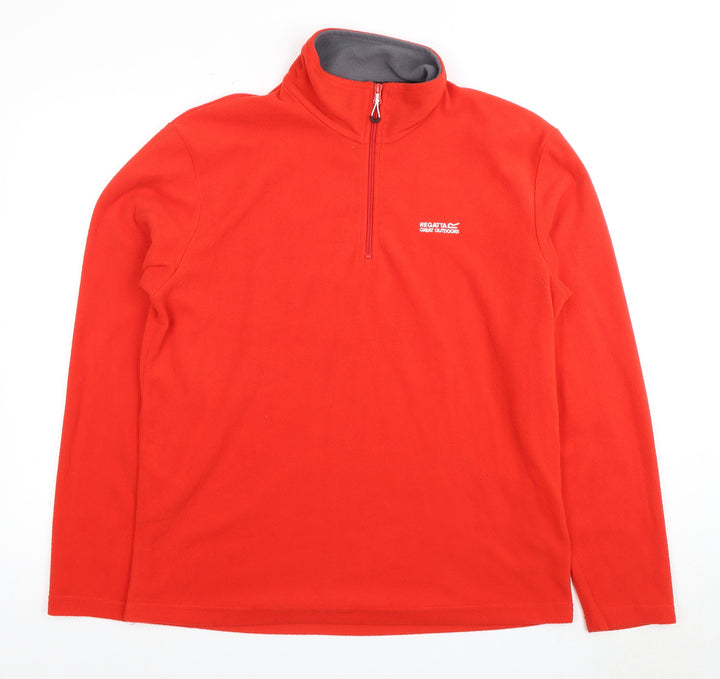 Regatta Men's Red Fleece 1/4 Zip Sweatshirt L