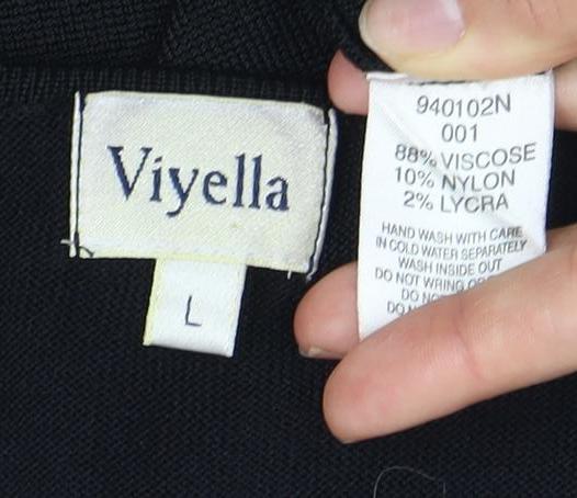 Viyella Women's Black Sequin Knit Top L