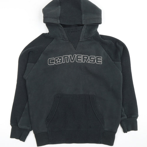 Converse Boys Black Pullover Hoodie, Logo Accent, Size L