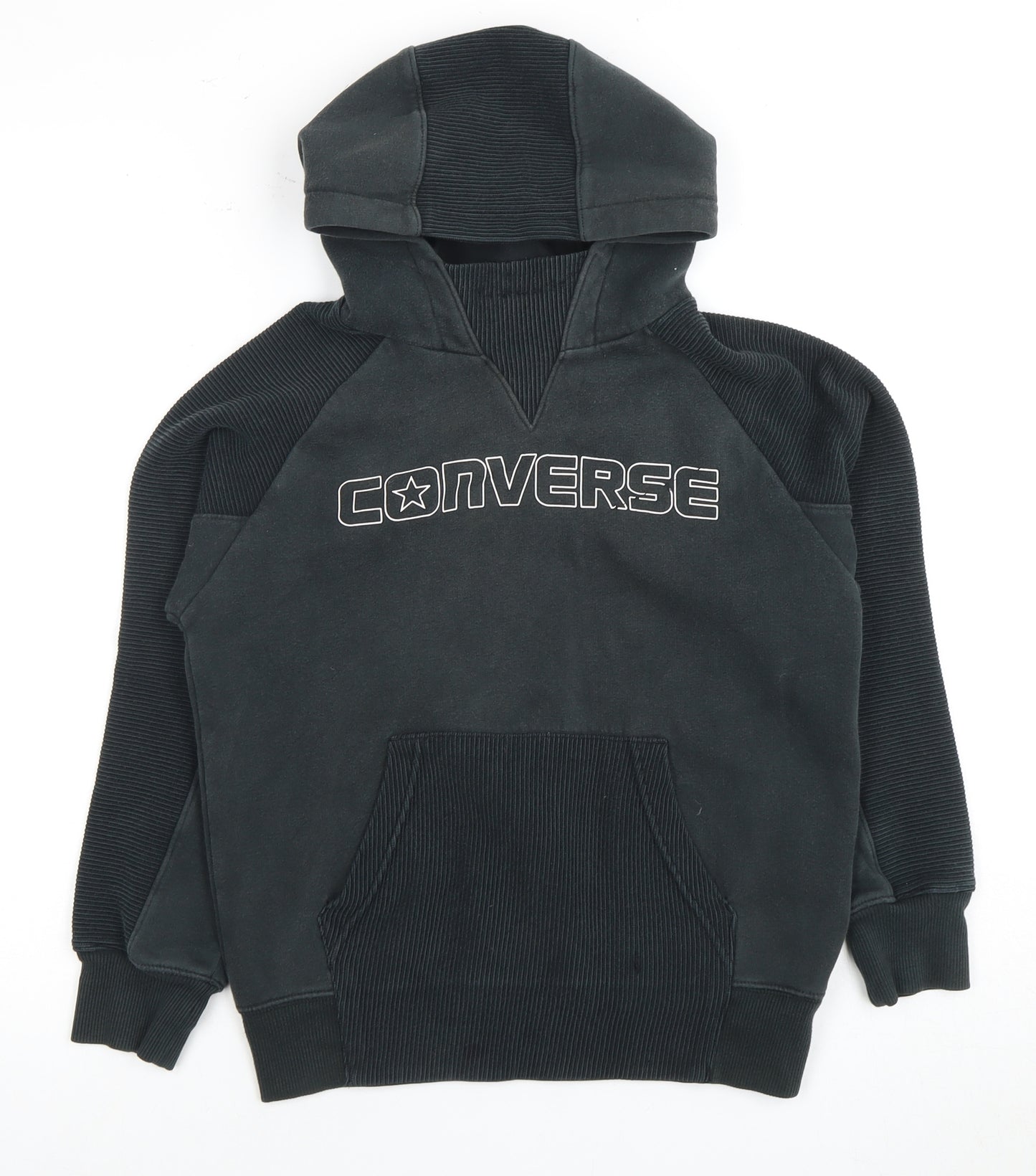 Converse Boys Black Pullover Hoodie, Logo Accent, Size L
