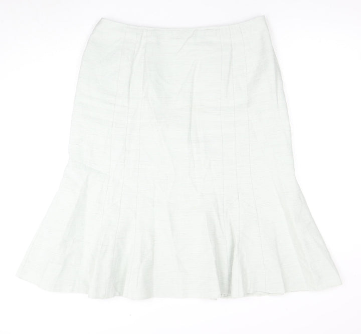 Jacques Vert Women's White Flare Long Skirt Size 16