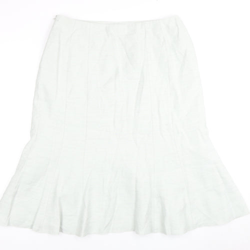 Jacques Vert Women's White Flare Long Skirt Size 16