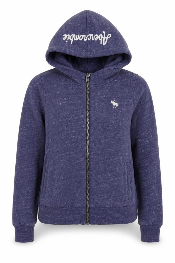 Abercrombie & Fitch Women's Blue Hoodie, M, Full Zip