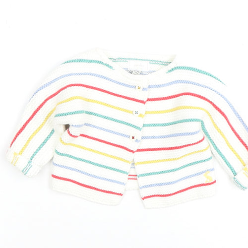 Joules Unisex Baby Multicoloured Striped Cotton Cardigan 0-3M