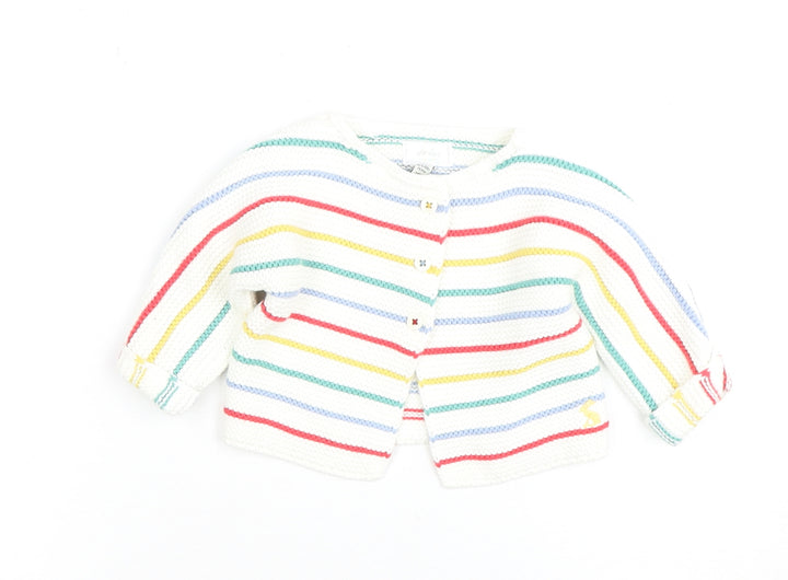 Joules Unisex Baby Multicoloured Striped Cotton Cardigan 0-3M