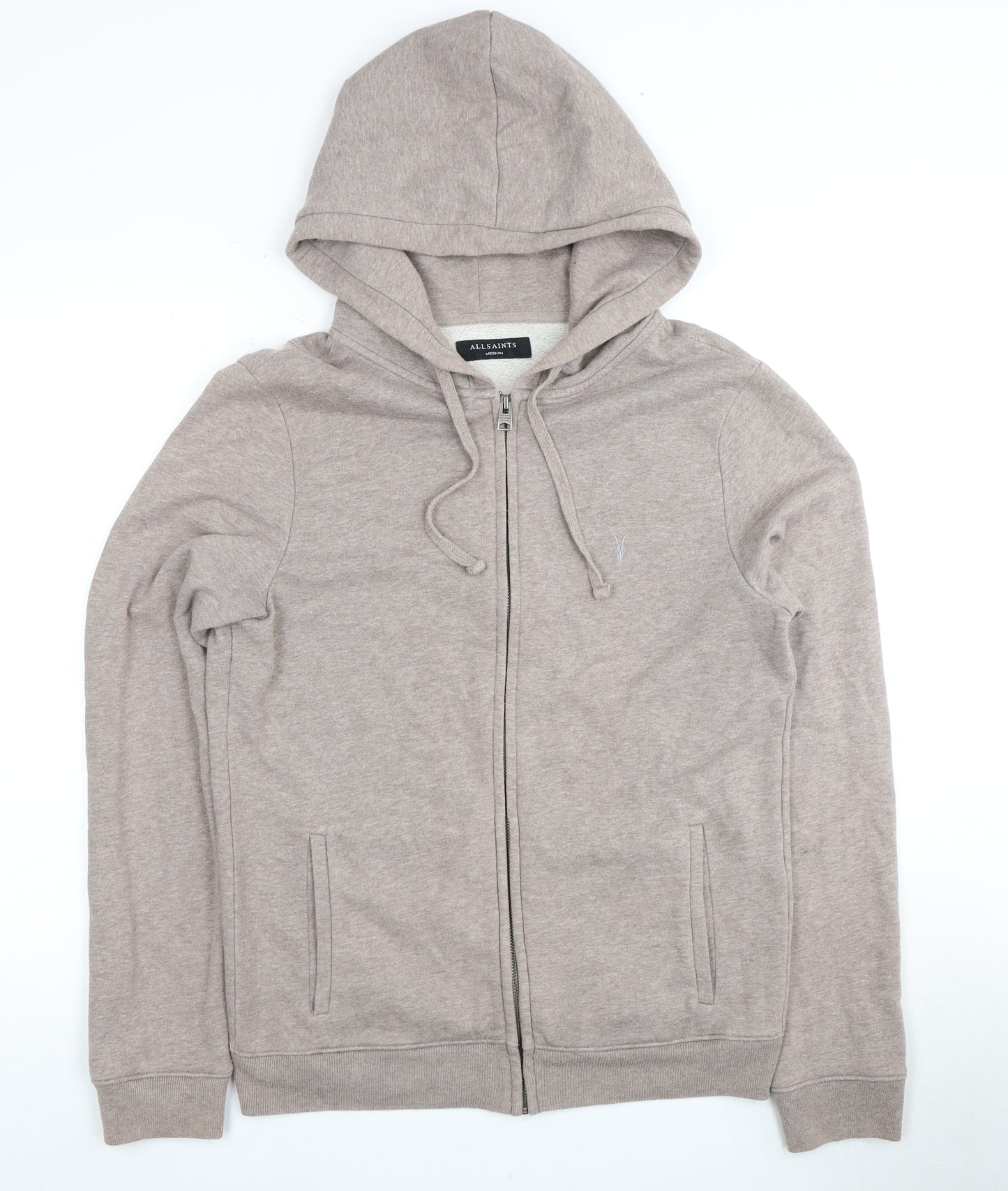 AllSaints Men's Beige Full Zip Hoodie - Medium