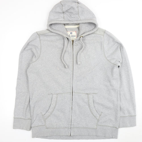 Fat Face Men's Grey XL Full Zip Hoodie with Pockets