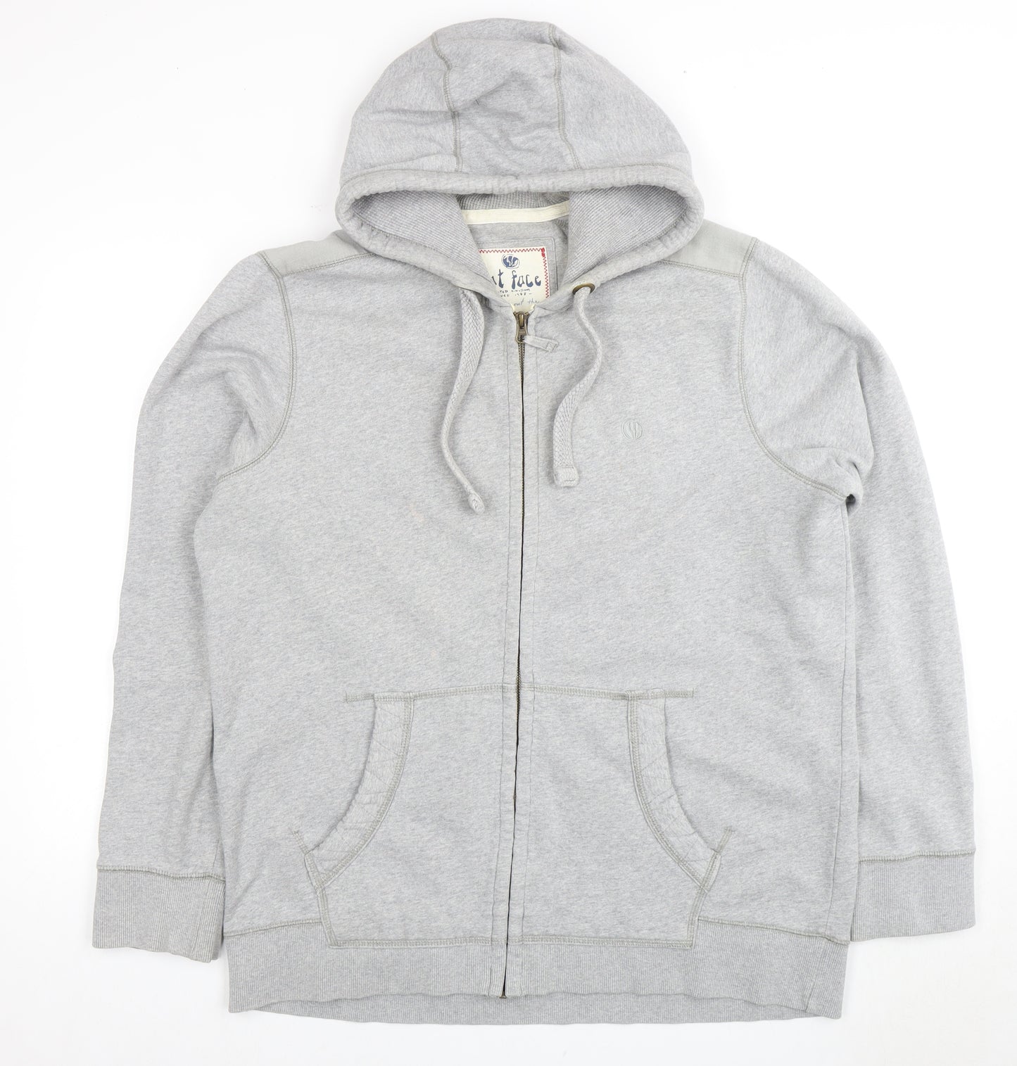 Fat Face Men's Grey XL Full Zip Hoodie with Pockets