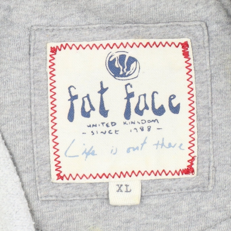 Fat Face Men's Grey XL Full Zip Hoodie with Pockets