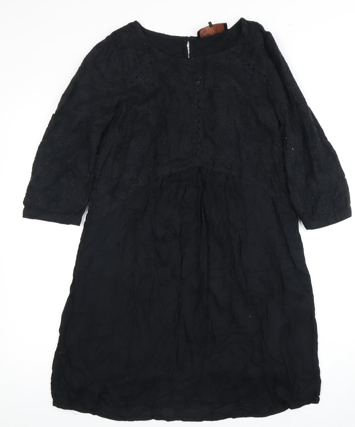 F F Women’s Black 3/4 Sleeve Dress, Size 12