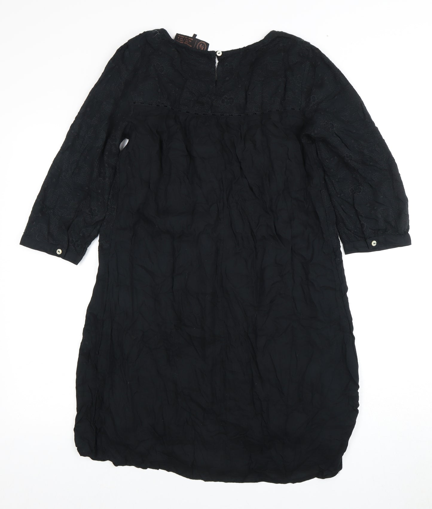 F F Women’s Black 3/4 Sleeve Dress, Size 12