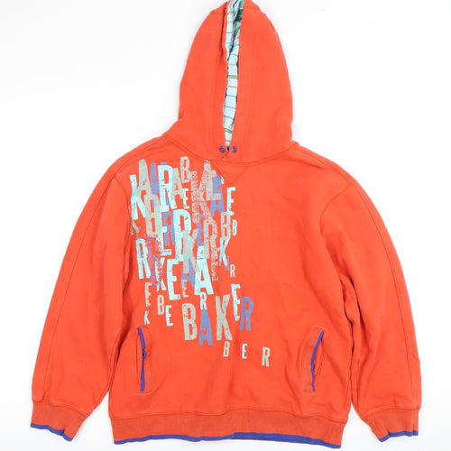 Ted Baker Boys Orange Graphic Print Pullover Hoodie 11-12 Yrs