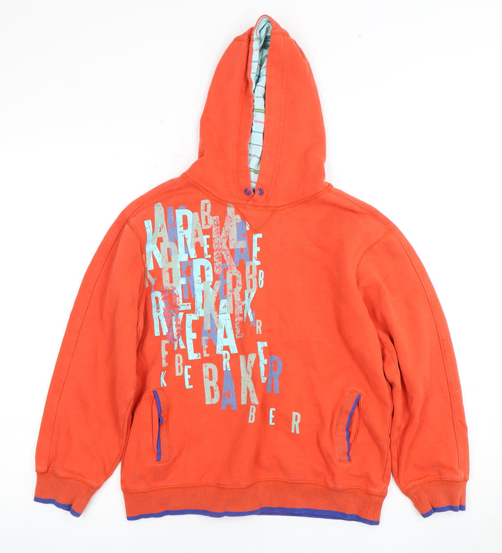Ted Baker Boys Orange Graphic Print Pullover Hoodie 11-12 Yrs