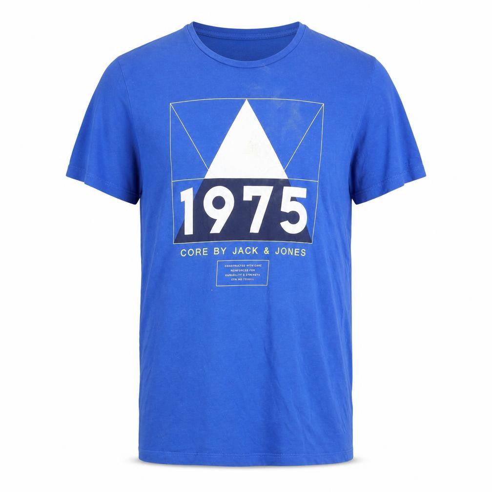 Jack & Jones Men's Blue Graphic Print T-Shirt L