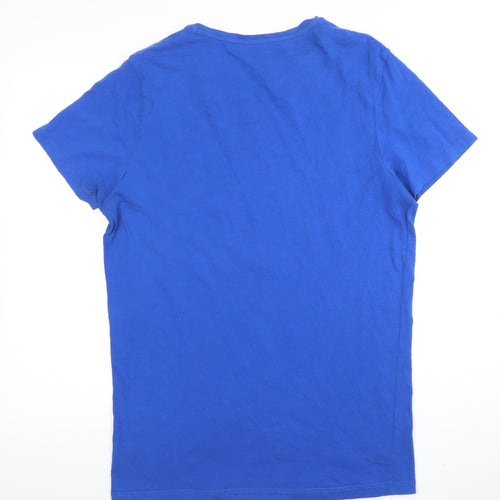 Jack & Jones Men's Blue Graphic Print T-Shirt L