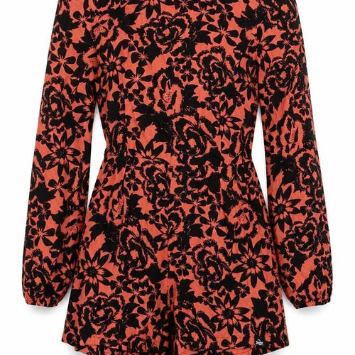 Superdry Women's Black Floral Playsuit XXS Long Sleeve