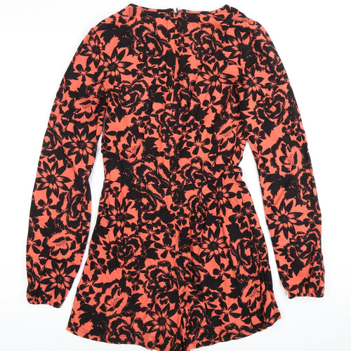 Superdry Women's Black Floral Playsuit XXS Long Sleeve
