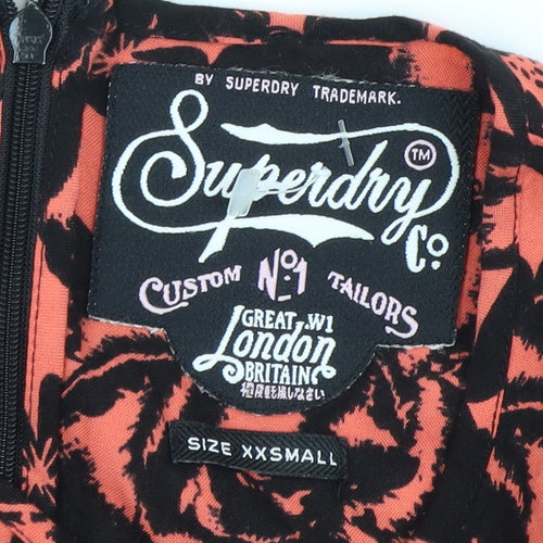 Superdry Women's Black Floral Playsuit XXS Long Sleeve
