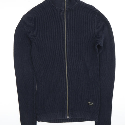 Jack & Jones Men's Blue Full Zip Jumper Size S